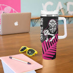 New Zealand Silver Fern Rugby Custom Tumbler With Handle 2025 All Black Go Champions - Aussie Hoodie