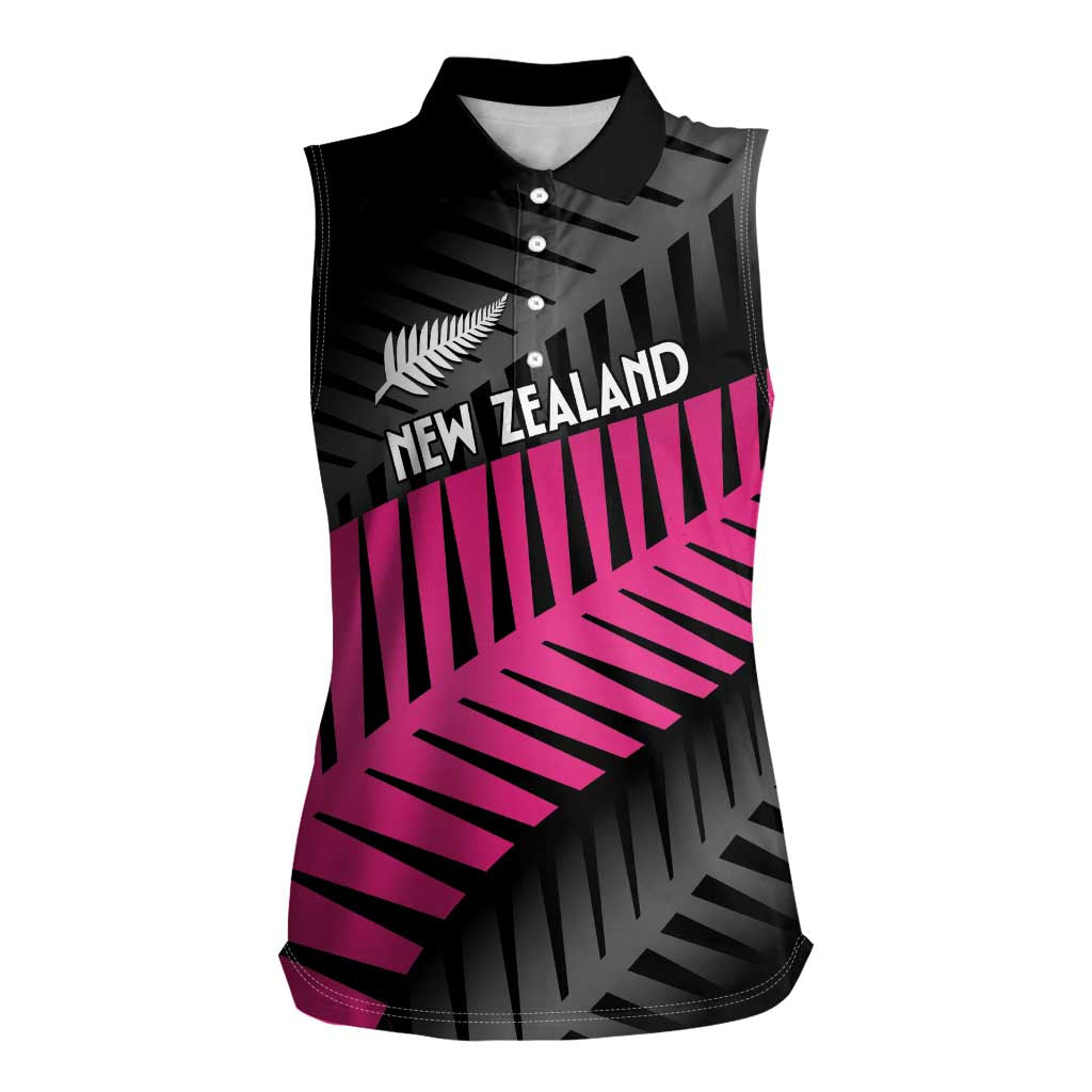 New Zealand Silver Fern Rugby Custom Women Sleeveless Polo Shirt 2025 All Black Go Champions - Aussie Hoodie