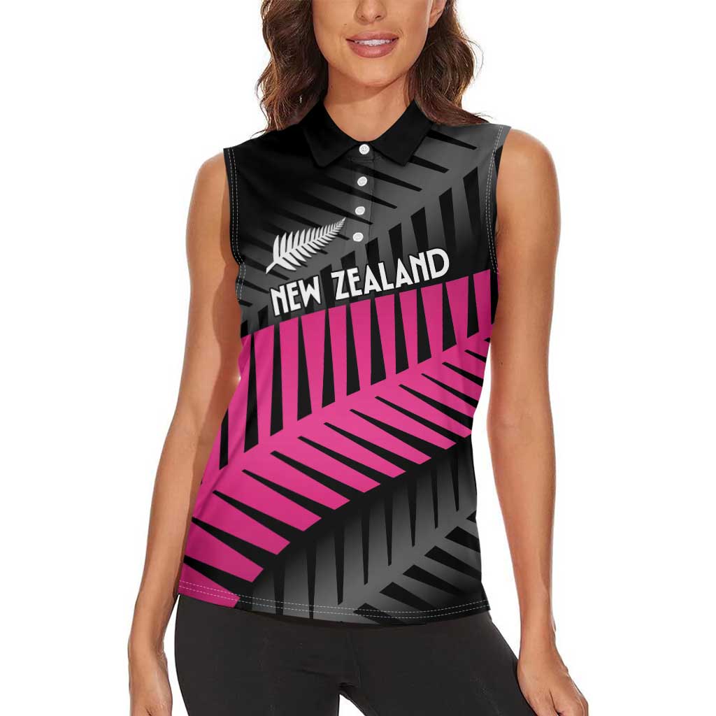 New Zealand Silver Fern Rugby Custom Women Sleeveless Polo Shirt 2025 All Black Go Champions - Aussie Hoodie