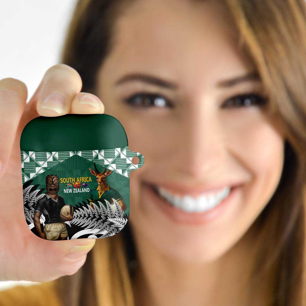 New Zealand South Africa Rugby AirPods Case Springboks Kente All Black Maori Together - Aussie Hoodie