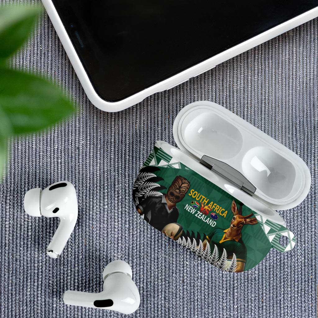 New Zealand South Africa Rugby AirPods Case Springboks Kente All Black Maori Together - Aussie Hoodie
