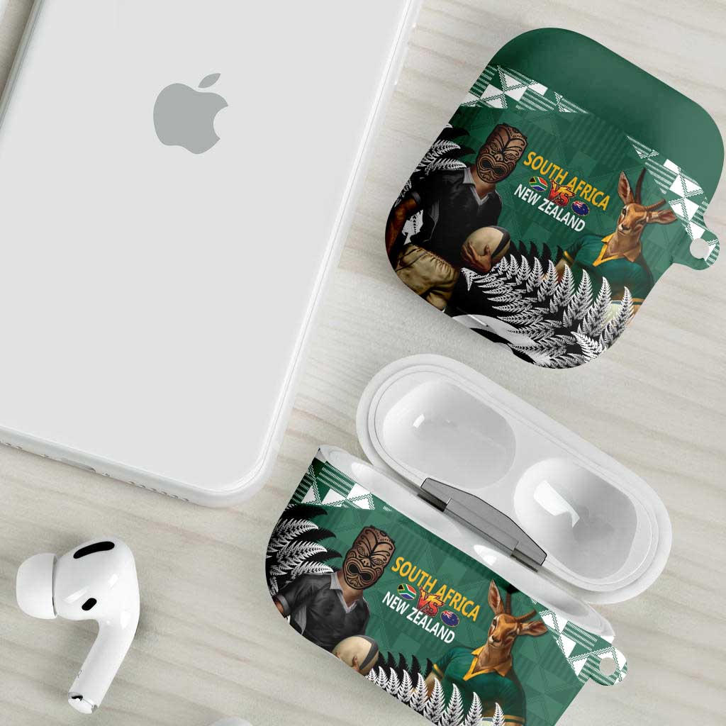 New Zealand South Africa Rugby AirPods Case Springboks Kente All Black Maori Together - Aussie Hoodie