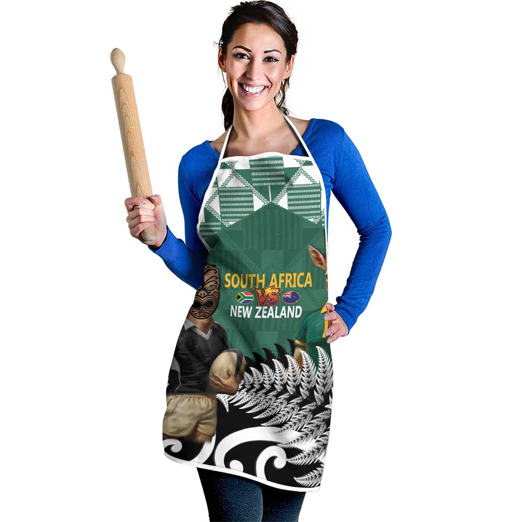 New Zealand South Africa Rugby Apron Springboks Kente All Black Maori Together - Aussie Hoodie