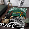 New Zealand South Africa Rugby Area Rug Springboks Kente All Black Maori Together - Aussie Hoodie