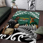 New Zealand South Africa Rugby Area Rug Springboks Kente All Black Maori Together - Aussie Hoodie