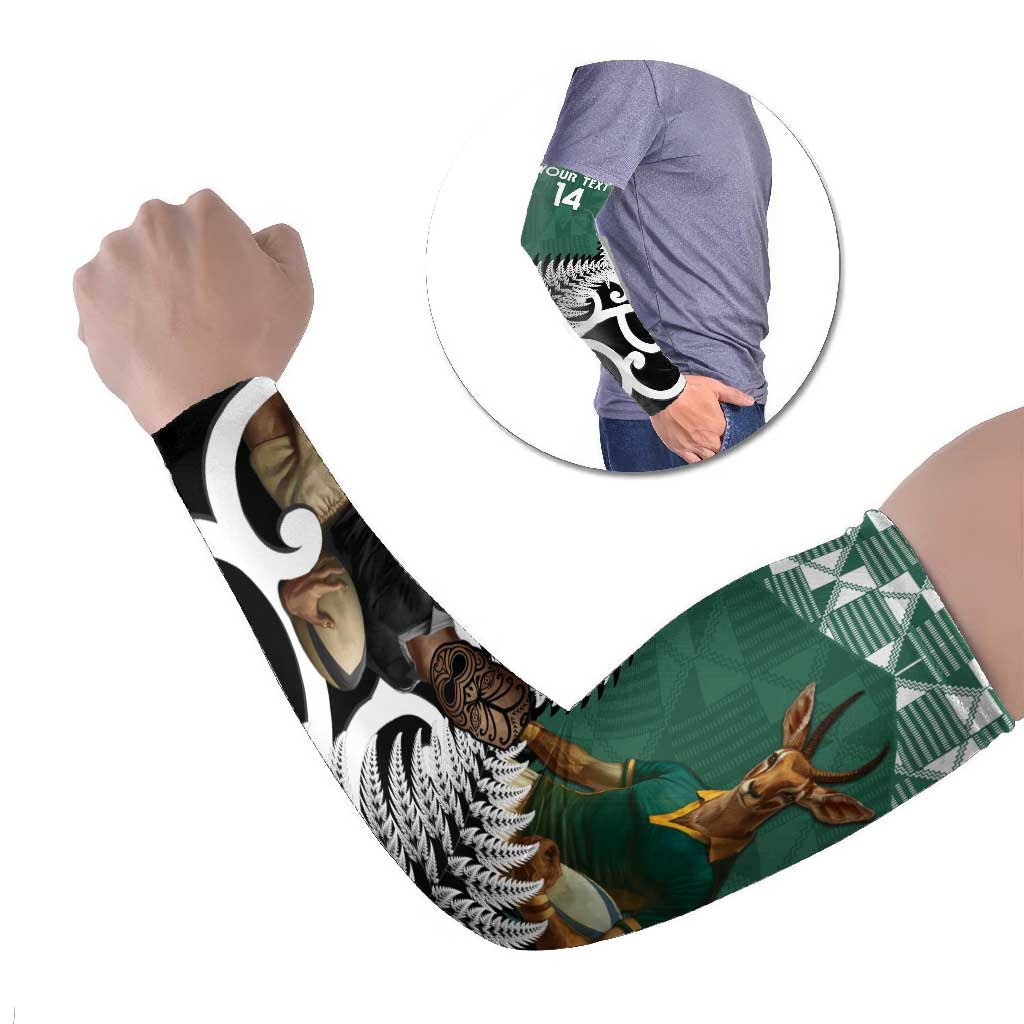 New Zealand South Africa Rugby Arm Sleeves Springboks Kente All Black Maori Together - Aussie Hoodie