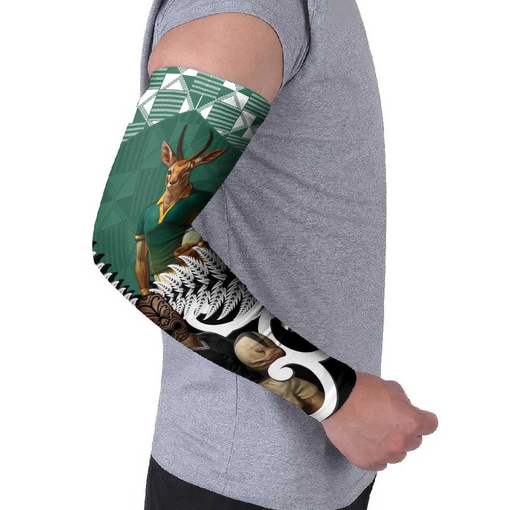 New Zealand South Africa Rugby Arm Sleeves Springboks Kente All Black Maori Together - Aussie Hoodie