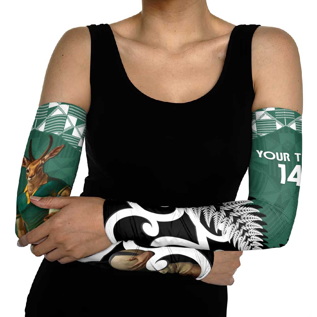 New Zealand South Africa Rugby Arm Sleeves Springboks Kente All Black Maori Together - Aussie Hoodie