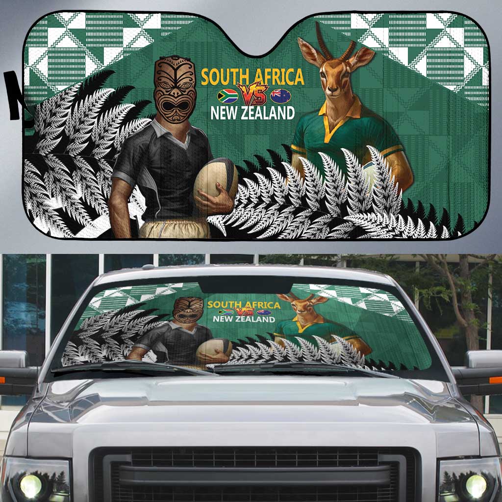 New Zealand South Africa Rugby Auto Sun Shade Springboks Kente All Black Maori Together - Aussie Hoodie