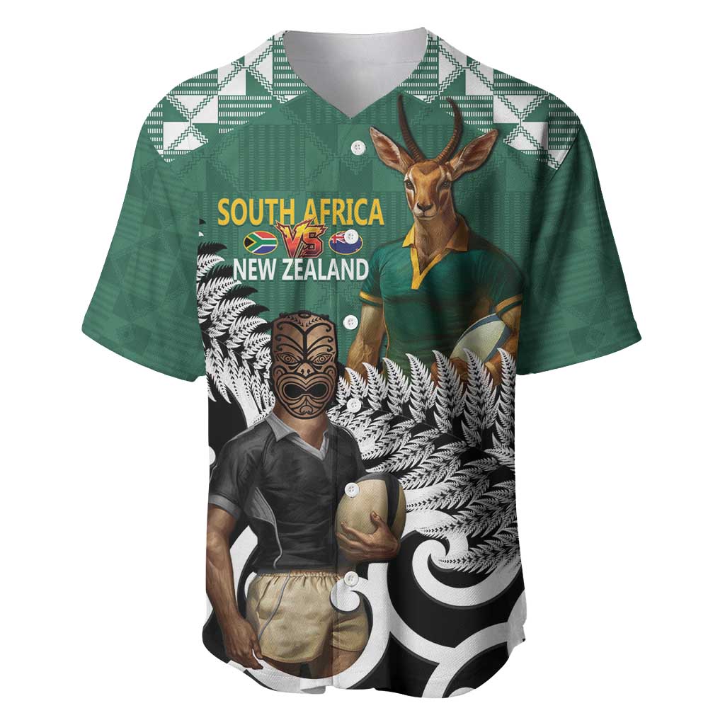 New Zealand South Africa Rugby Custom Baseball Jersey Springboks Kente All Black Maori Together - Aussie Hoodie