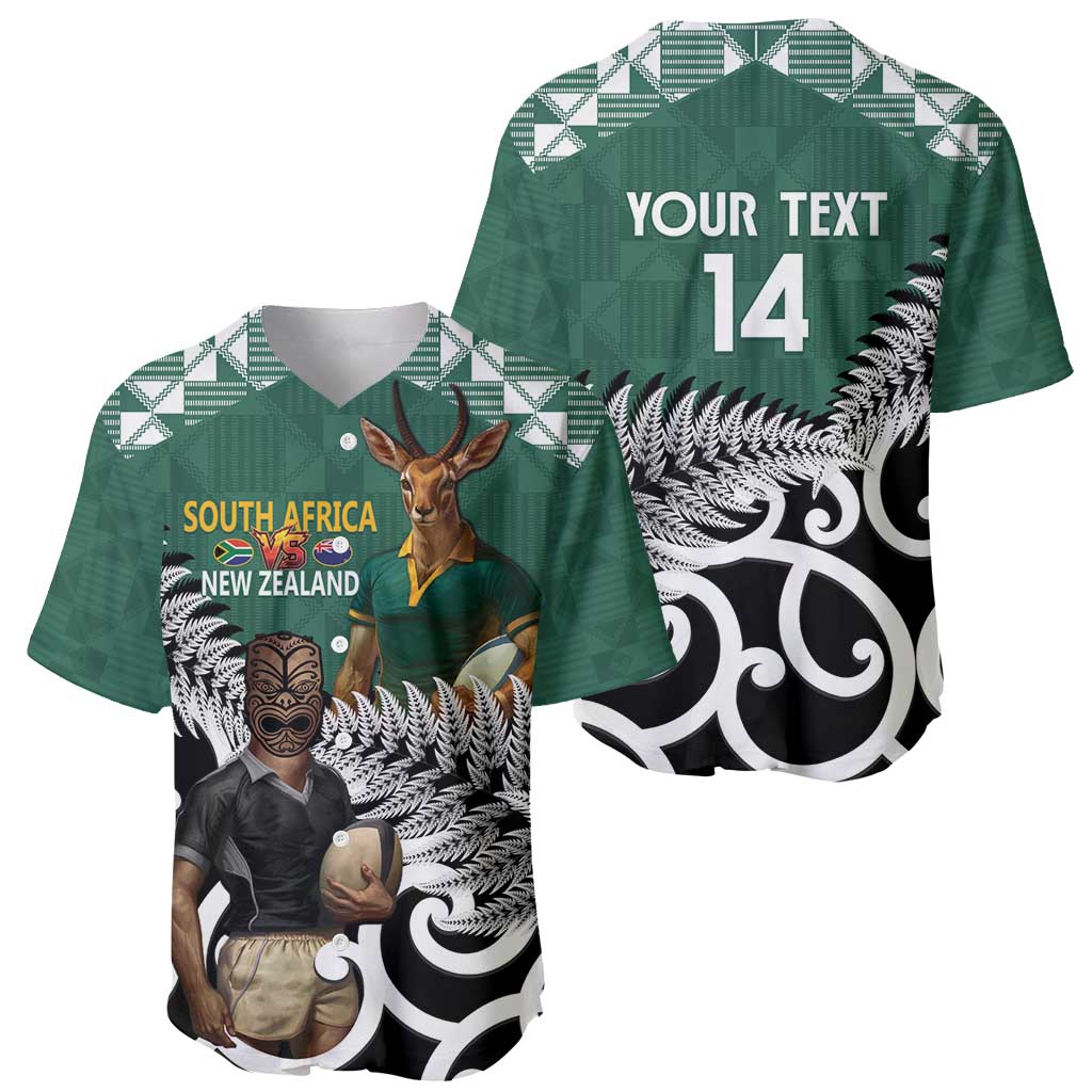 New Zealand South Africa Rugby Custom Baseball Jersey Springboks Kente All Black Maori Together - Aussie Hoodie