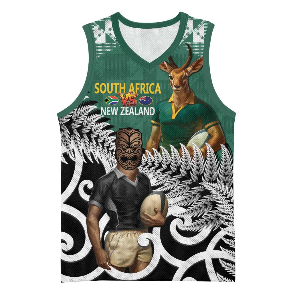 New Zealand South Africa Rugby Custom Basketball Jersey Springboks Kente All Black Maori Together - Aussie Hoodie