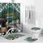 New Zealand South Africa Rugby Bathroom Set Springboks Kente All Black Maori Together - Aussie Hoodie