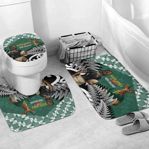 New Zealand South Africa Rugby Bathroom Set Springboks Kente All Black Maori Together - Aussie Hoodie