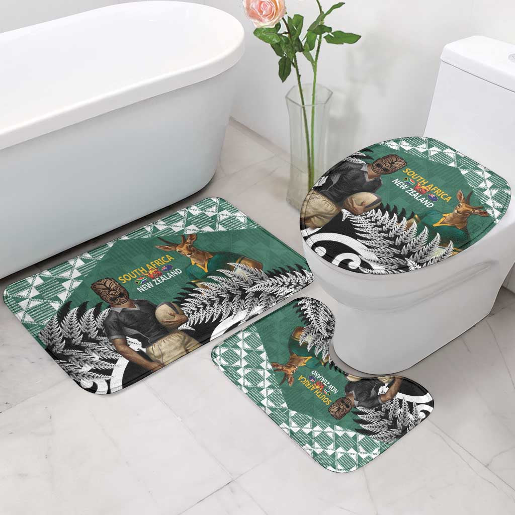 New Zealand South Africa Rugby Bathroom Set Springboks Kente All Black Maori Together - Aussie Hoodie