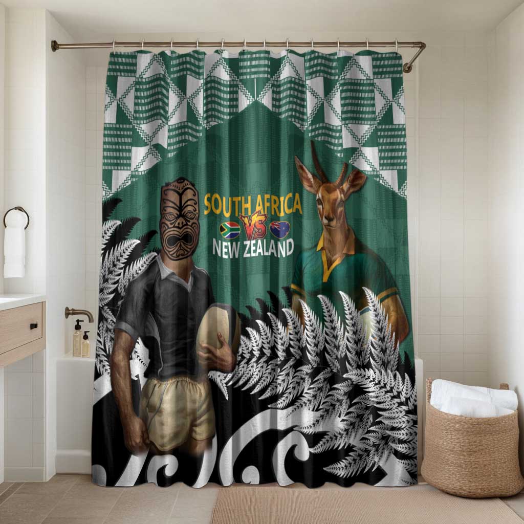 New Zealand South Africa Rugby Bathroom Set Springboks Kente All Black Maori Together - Aussie Hoodie