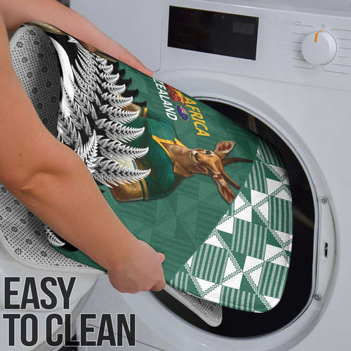 New Zealand South Africa Rugby Bathroom Set Springboks Kente All Black Maori Together - Aussie Hoodie