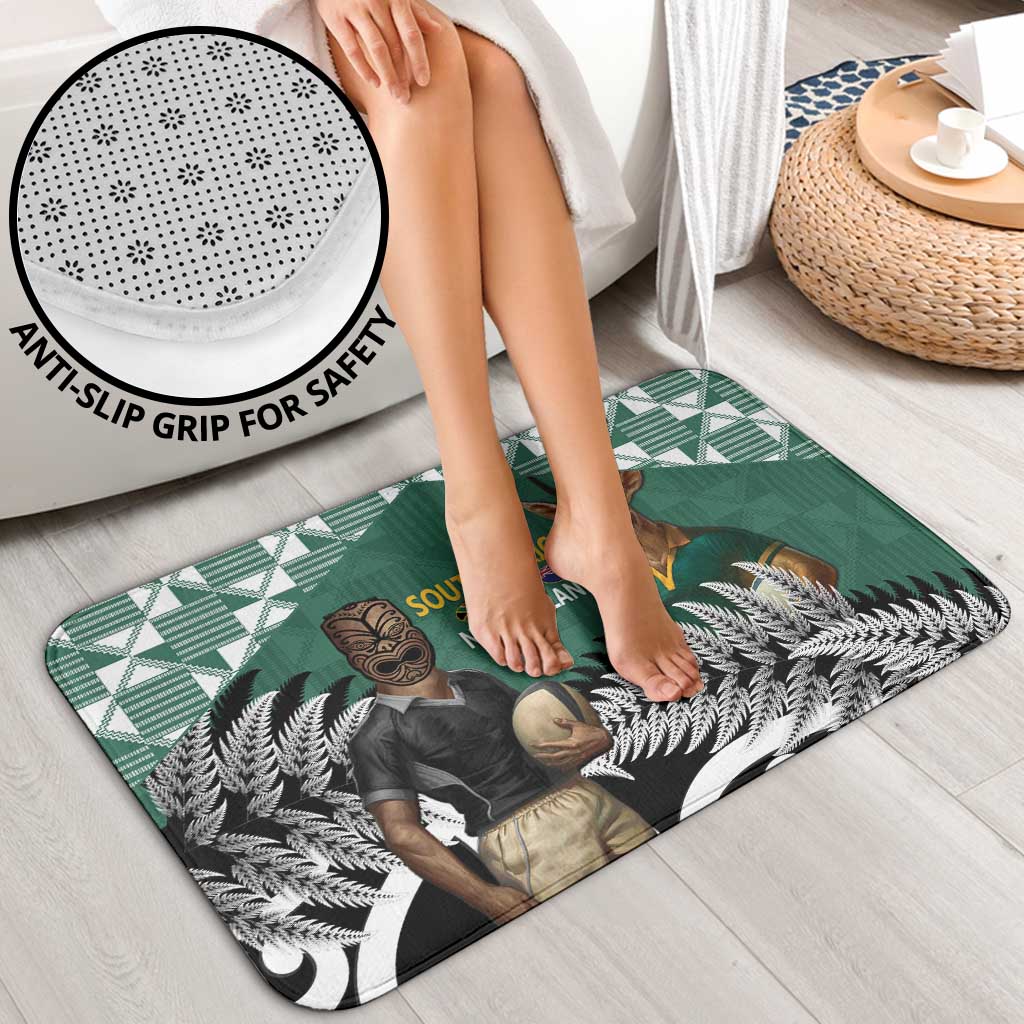 New Zealand South Africa Rugby Bathroom Set Springboks Kente All Black Maori Together - Aussie Hoodie