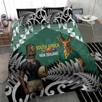 New Zealand South Africa Rugby Bedding Set Springboks Kente All Black Maori Together - Aussie Hoodie