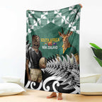 New Zealand South Africa Rugby Blanket Springboks Kente All Black Maori Together - Aussie Hoodie