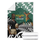 New Zealand South Africa Rugby Blanket Springboks Kente All Black Maori Together - Aussie Hoodie