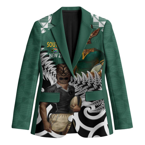 New Zealand South Africa Rugby Custom Blazer Springboks Kente All Black Maori Together - Aussie Hoodie