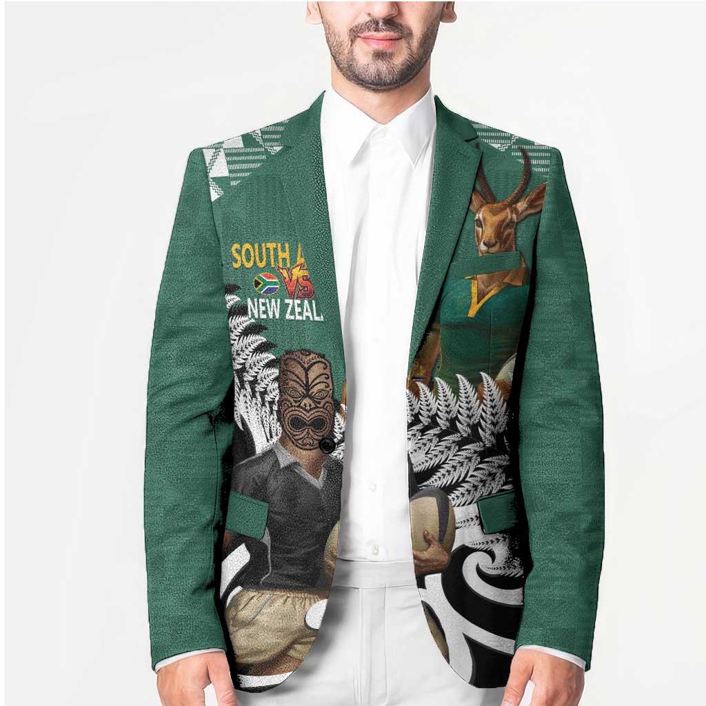 New Zealand South Africa Rugby Custom Blazer Springboks Kente All Black Maori Together - Aussie Hoodie