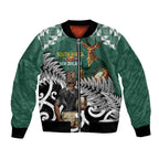 New Zealand South Africa Rugby Custom Bomber Jacket Springboks Kente All Black Maori Together - Aussie Hoodie