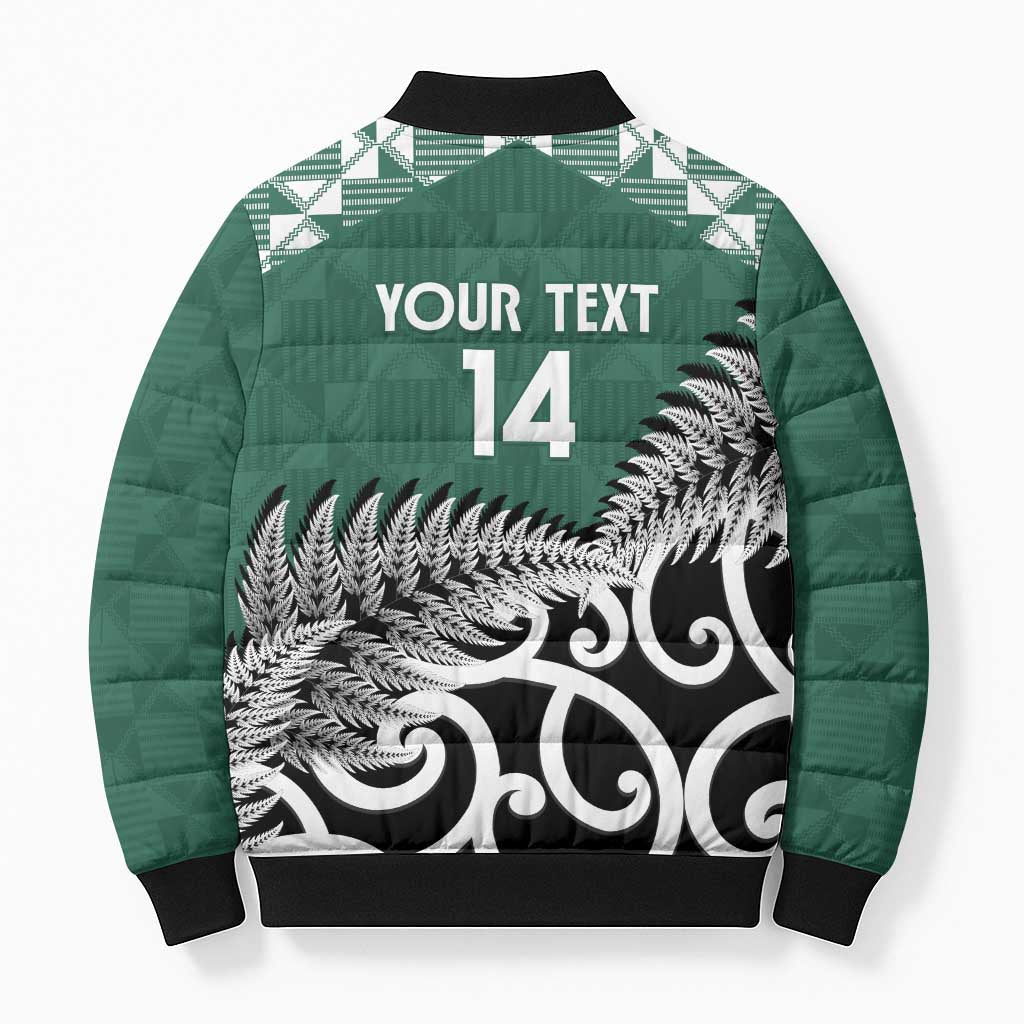 New Zealand South Africa Rugby Custom Bomber Puffer Jacket Springboks Kente All Black Maori Together - Aussie Hoodie
