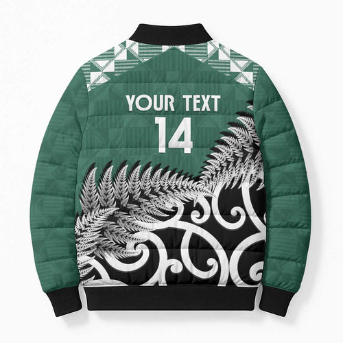 New Zealand South Africa Rugby Custom Bomber Puffer Jacket Springboks Kente All Black Maori Together - Aussie Hoodie