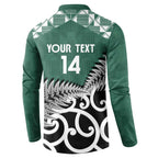 New Zealand South Africa Rugby Custom Button Sweatshirt Springboks Kente All Black Maori Together - Aussie Hoodie