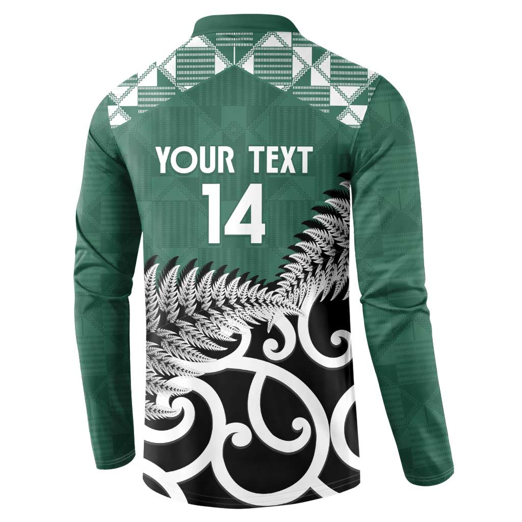 New Zealand South Africa Rugby Custom Button Sweatshirt Springboks Kente All Black Maori Together - Aussie Hoodie