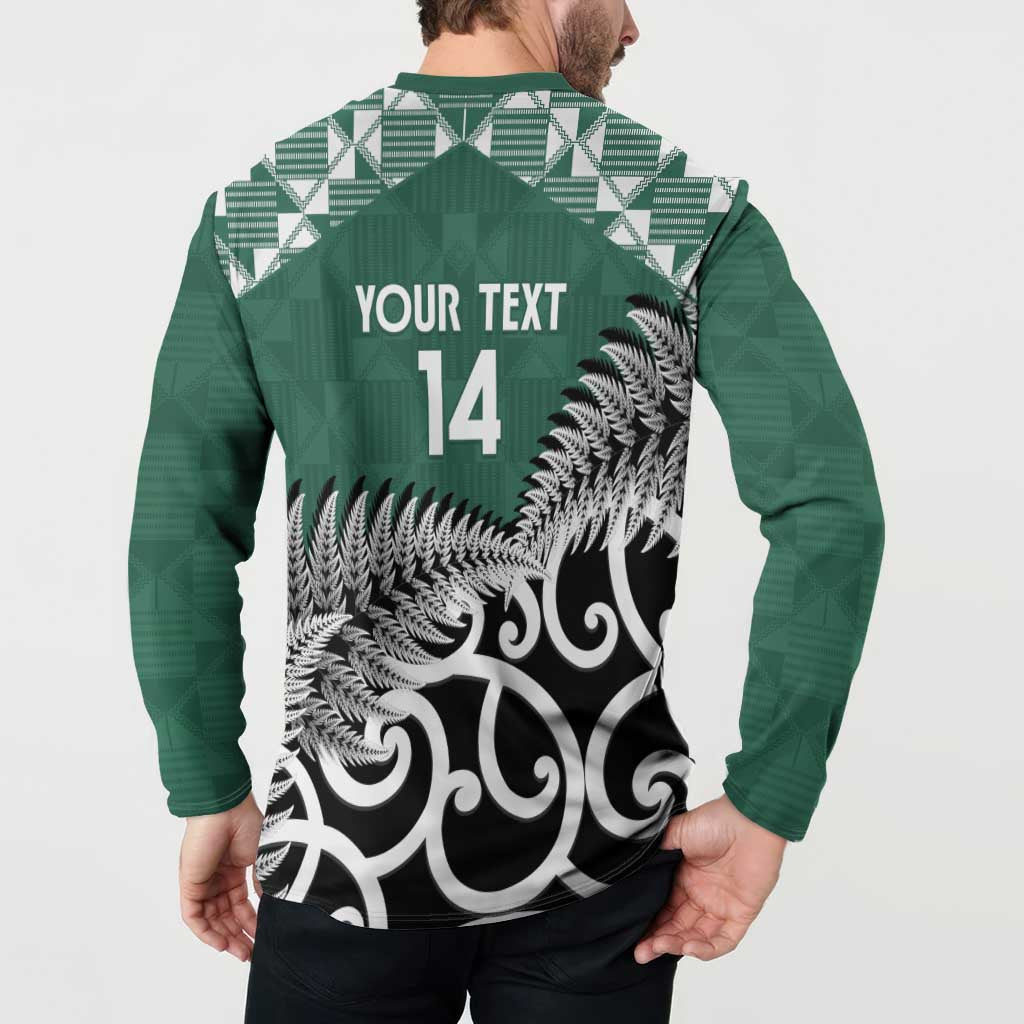 New Zealand South Africa Rugby Custom Button Sweatshirt Springboks Kente All Black Maori Together - Aussie Hoodie