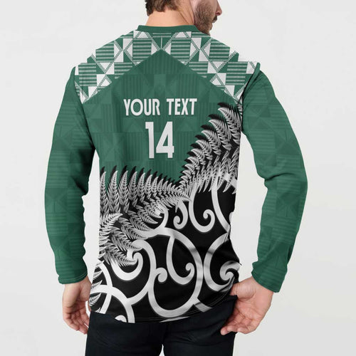 New Zealand South Africa Rugby Custom Button Sweatshirt Springboks Kente All Black Maori Together - Aussie Hoodie