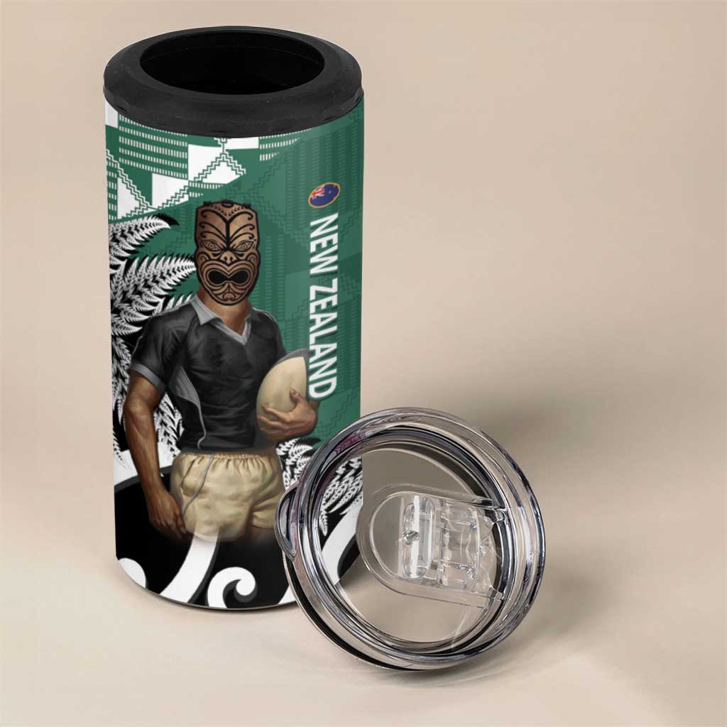 New Zealand South Africa Rugby 4 in 1 Can Cooler Tumbler Springboks Kente All Black Maori Together - Aussie Hoodie