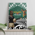New Zealand South Africa Rugby Canvas Wall Art Springboks Kente All Black Maori Together - Aussie Hoodie