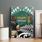 New Zealand South Africa Rugby Canvas Wall Art Springboks Kente All Black Maori Together - Aussie Hoodie