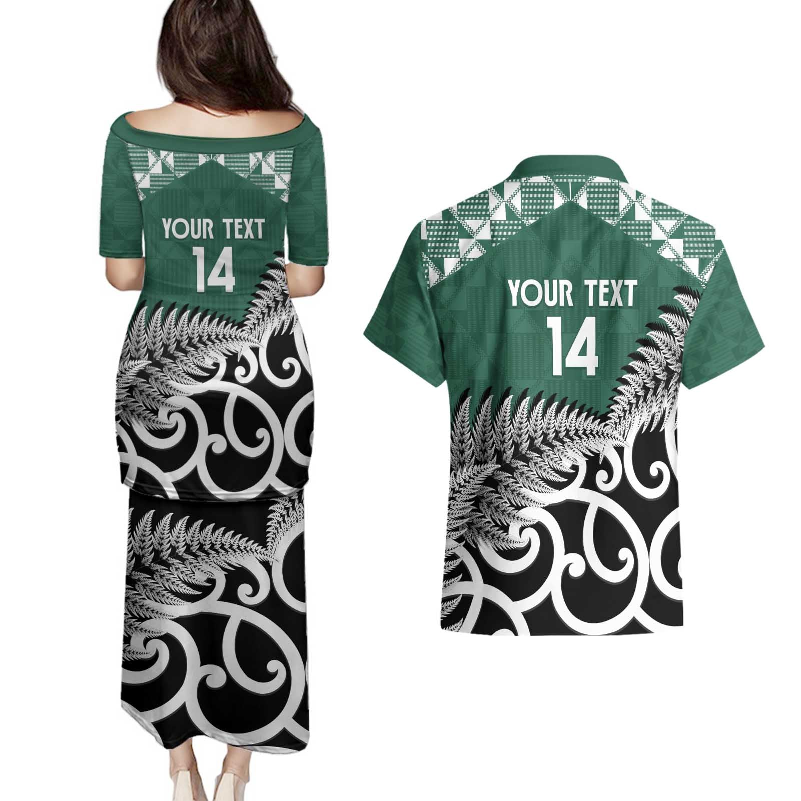 New Zealand South Africa Rugby Custom Couples Matching Puletasi and Hawaiian Shirt Springboks Kente All Black Maori Together - Aussie Hoodie