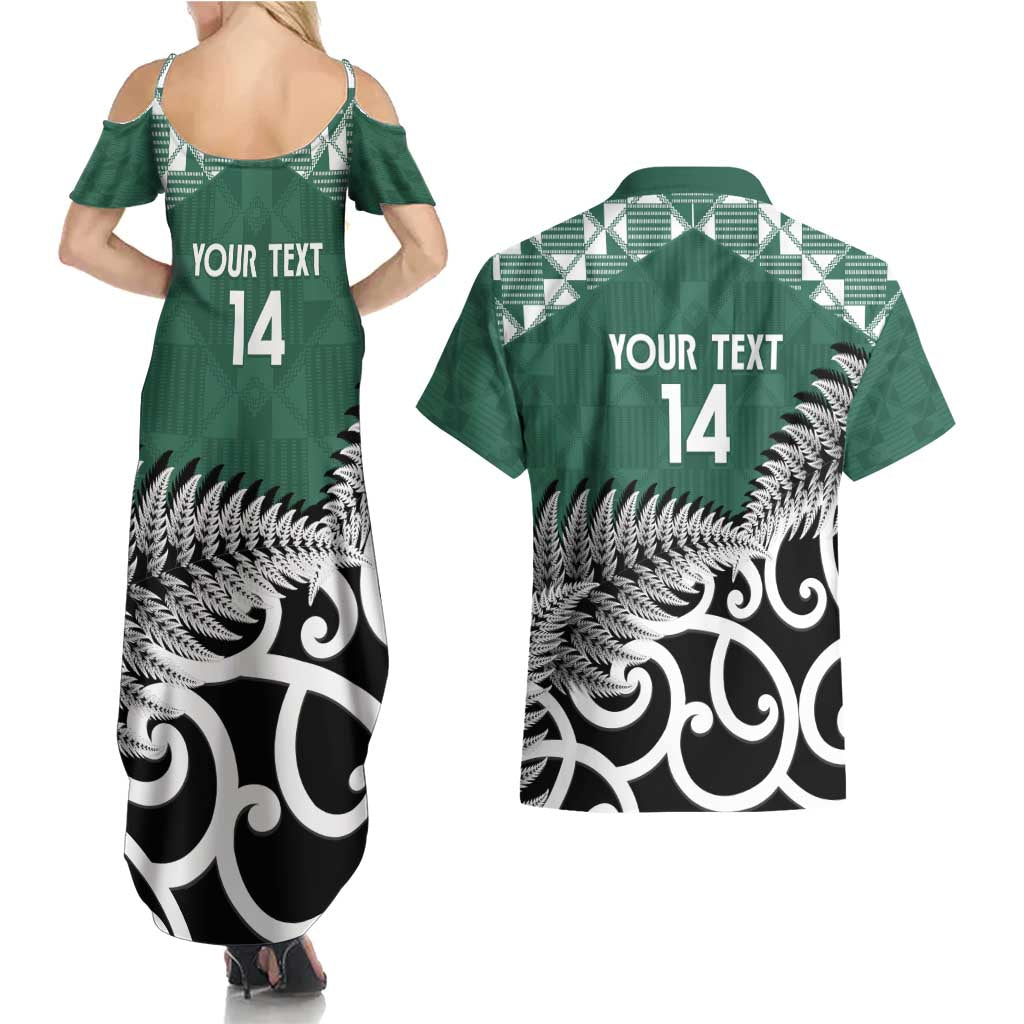 New Zealand South Africa Rugby Custom Couples Matching Summer Maxi Dress and Hawaiian Shirt Springboks Kente All Black Maori Together - Aussie Hoodie