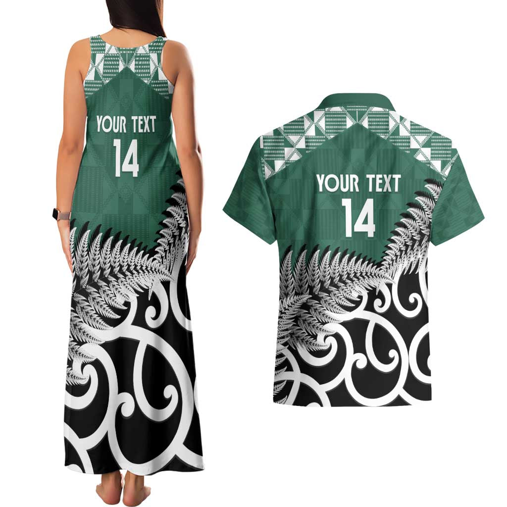 New Zealand South Africa Rugby Custom Couples Matching Tank Maxi Dress and Hawaiian Shirt Springboks Kente All Black Maori Together - Aussie Hoodie