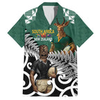 New Zealand South Africa Rugby Custom Family Matching Long Sleeve Bodycon Dress and Hawaiian Shirt Springboks Kente All Black Maori Together - Aussie Hoodie