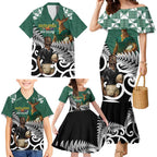 New Zealand South Africa Rugby Custom Family Matching Mermaid Dress and Hawaiian Shirt Springboks Kente All Black Maori Together - Aussie Hoodie