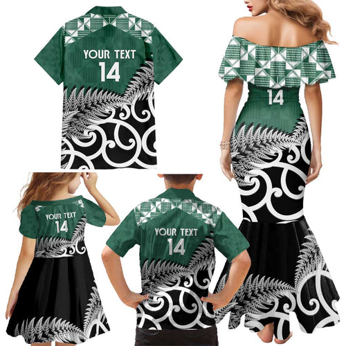 New Zealand South Africa Rugby Custom Family Matching Mermaid Dress and Hawaiian Shirt Springboks Kente All Black Maori Together - Aussie Hoodie