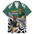 New Zealand South Africa Rugby Custom Family Matching Mermaid Dress and Hawaiian Shirt Springboks Kente All Black Maori Together - Aussie Hoodie