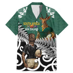 New Zealand South Africa Rugby Custom Family Matching Mermaid Dress and Hawaiian Shirt Springboks Kente All Black Maori Together - Aussie Hoodie