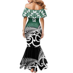 New Zealand South Africa Rugby Custom Family Matching Mermaid Dress and Hawaiian Shirt Springboks Kente All Black Maori Together - Aussie Hoodie