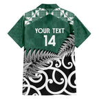 New Zealand South Africa Rugby Custom Family Matching Off The Shoulder Long Sleeve Dress and Hawaiian Shirt Springboks Kente All Black Maori Together - Aussie Hoodie