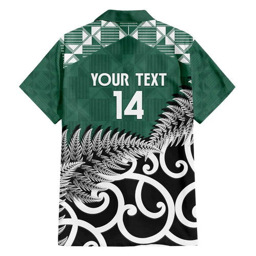 New Zealand South Africa Rugby Custom Family Matching Off The Shoulder Long Sleeve Dress and Hawaiian Shirt Springboks Kente All Black Maori Together - Aussie Hoodie