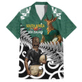 New Zealand South Africa Rugby Custom Family Matching Off Shoulder Maxi Dress and Hawaiian Shirt Springboks Kente All Black Maori Together - Aussie Hoodie