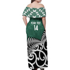 New Zealand South Africa Rugby Custom Family Matching Off Shoulder Maxi Dress and Hawaiian Shirt Springboks Kente All Black Maori Together - Aussie Hoodie